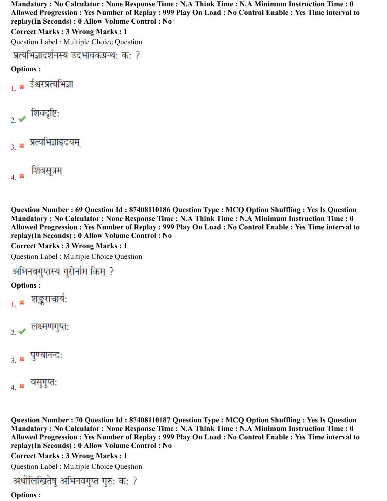 BHU RET Agam Tantra 2021 Question Paper - Page 36