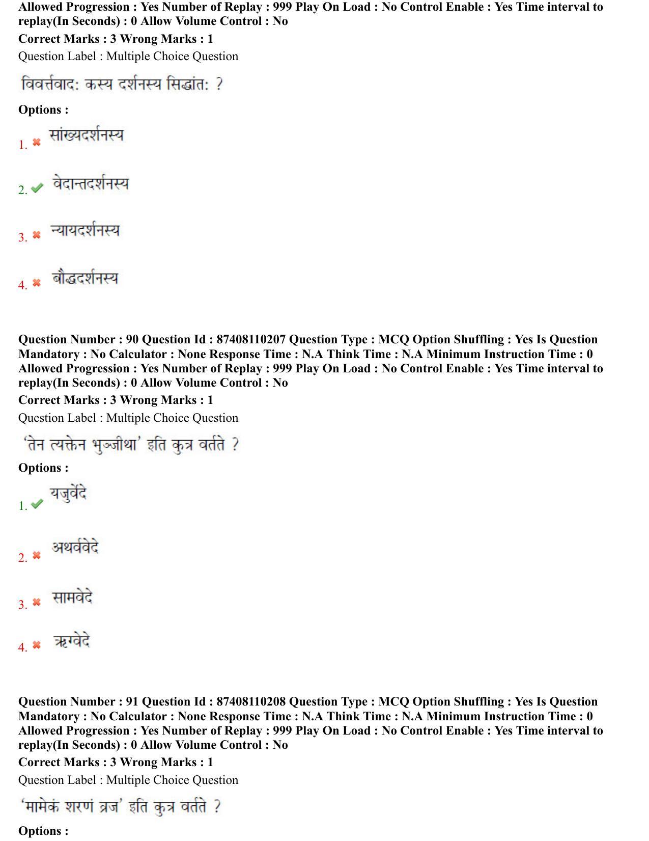 BHU RET Agam Tantra 2021 Question Paper - Page 45