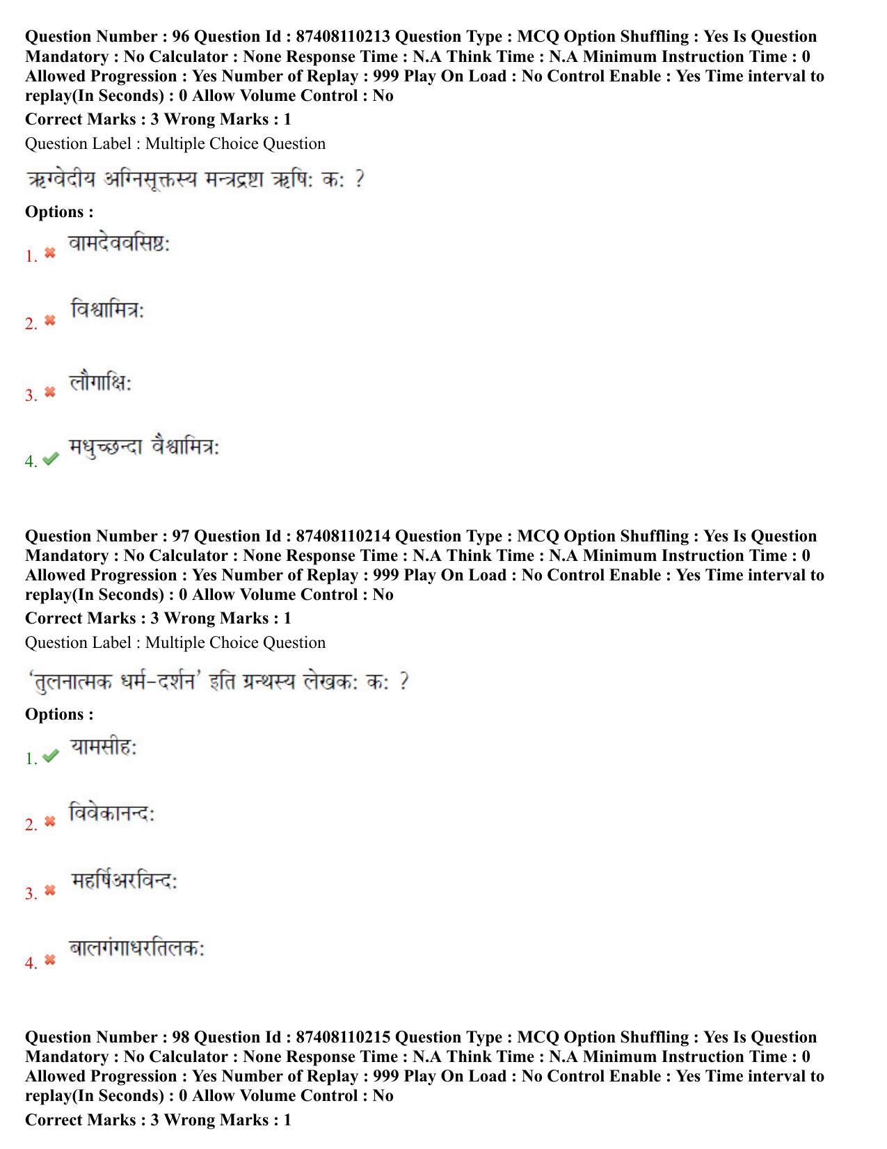 BHU RET Agam Tantra 2021 Question Paper - Page 48