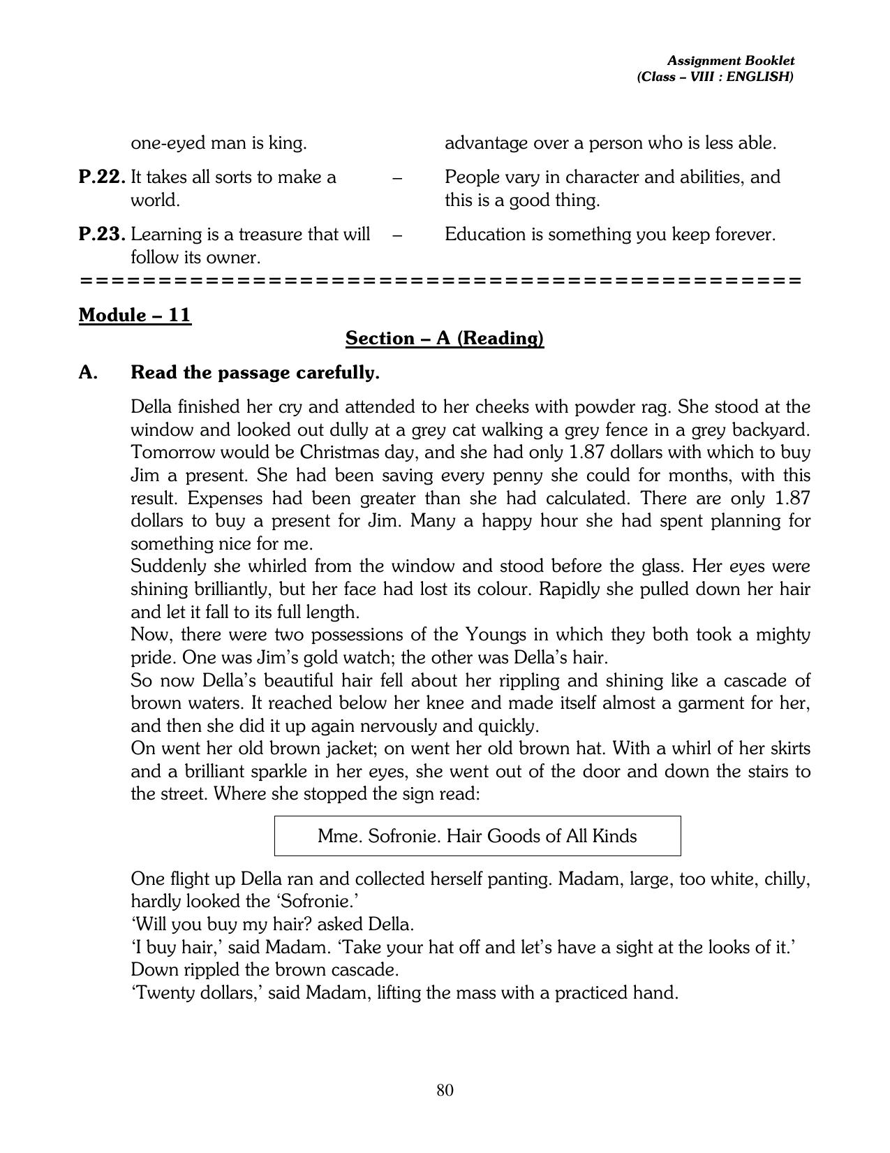 CBSE Worksheets for Class 8 English Assignment 17 - Page 5