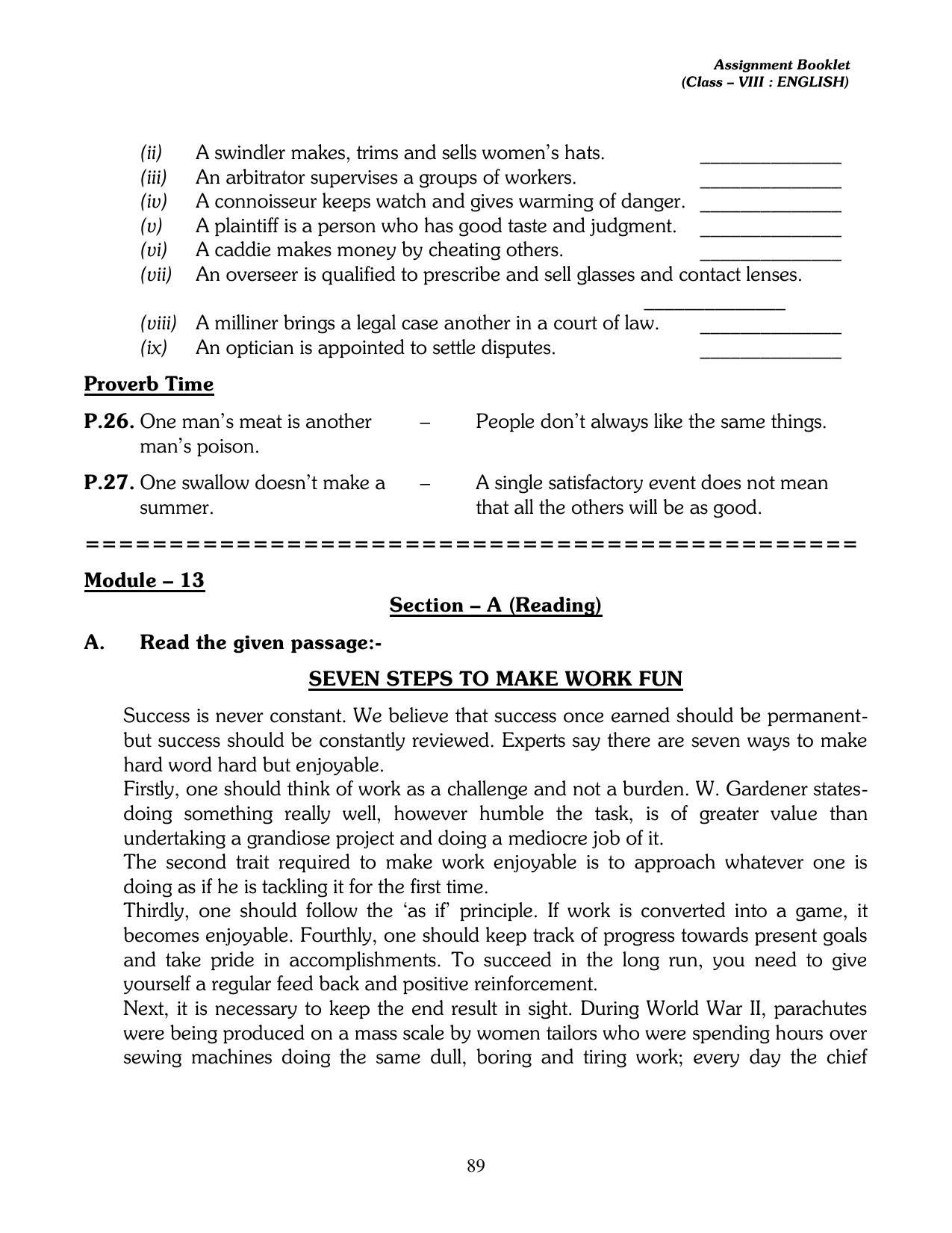 CBSE Worksheets for Class 8 English Assignment 17 - Page 14