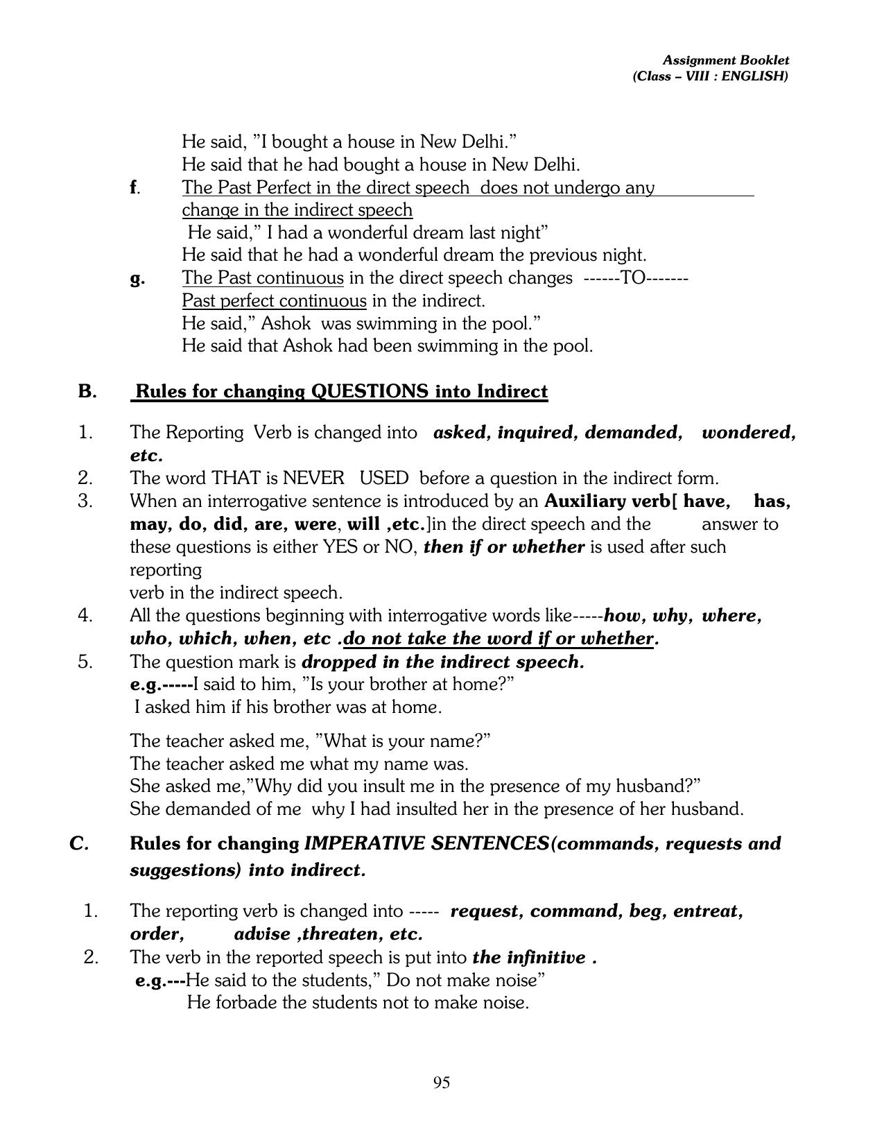 CBSE Worksheets for Class 8 English Assignment 17 - Page 20