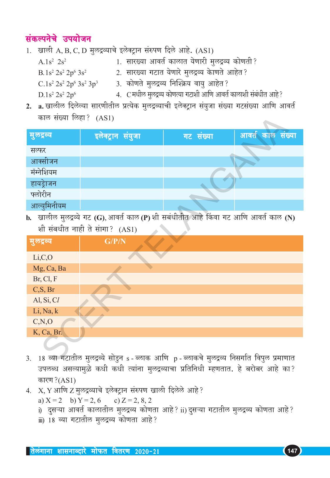 TS SCERT Class 10 Physical Science  (Marathi Medium) Text Book - Page 159