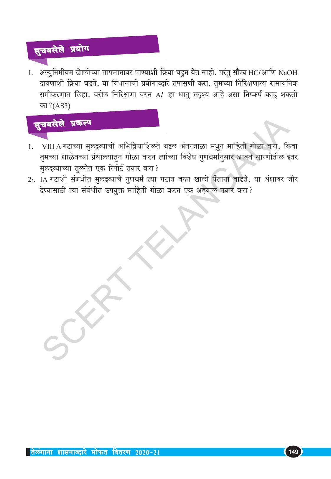 TS SCERT Class 10 Physical Science  (Marathi Medium) Text Book - Page 161