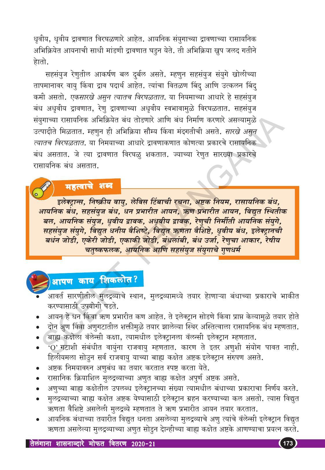 TS SCERT Class 10 Physical Science  (Marathi Medium) Text Book - Page 185