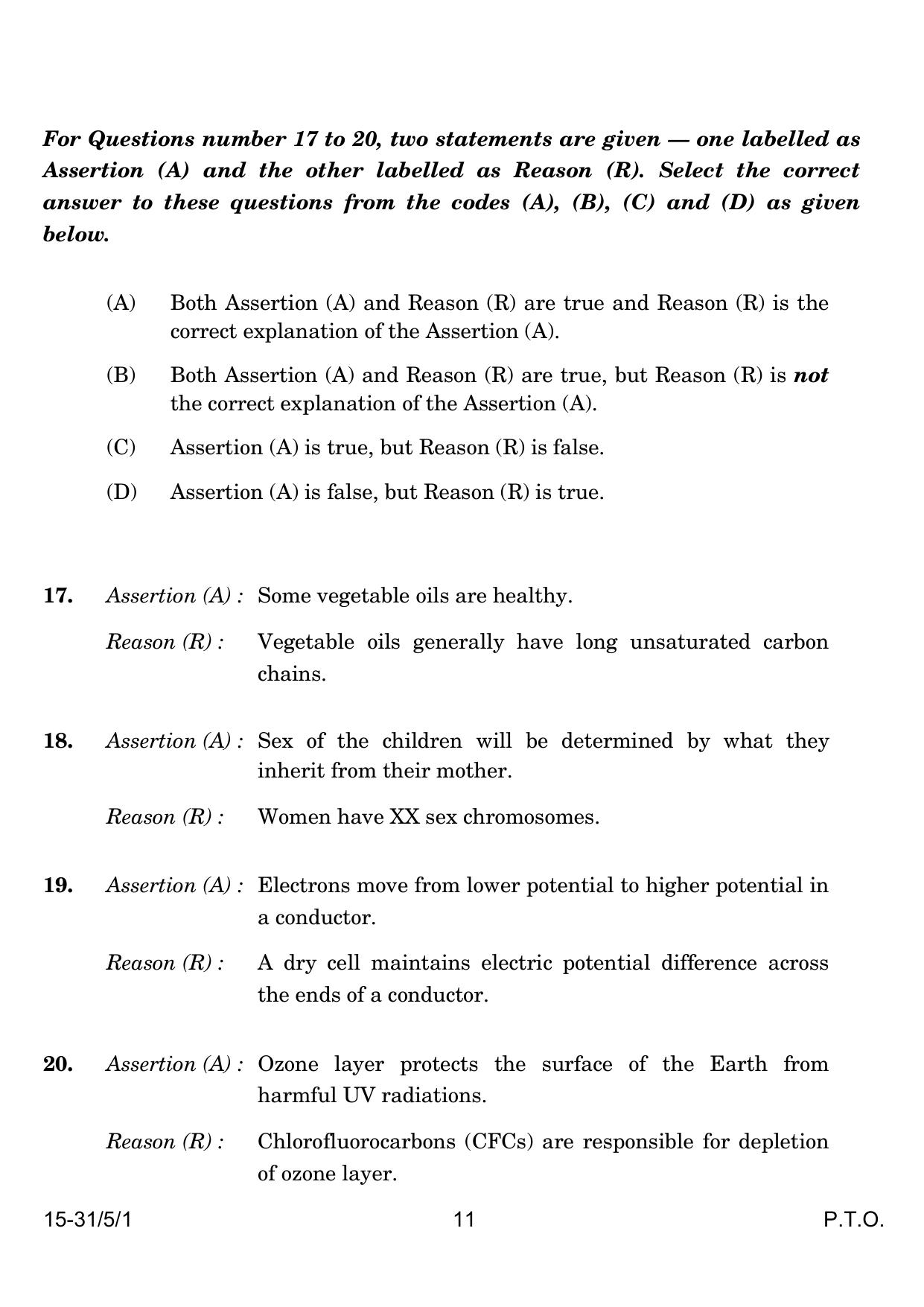 CBSE Class 10 31-5-1 Science 2024 Question Paper - Page 11