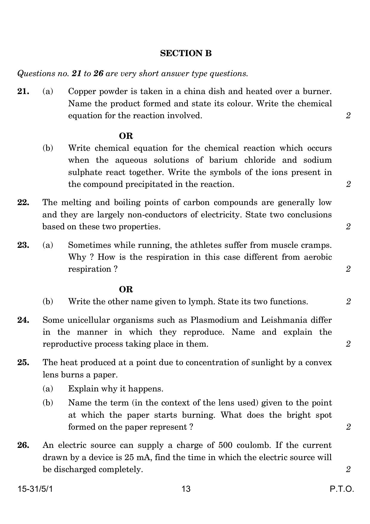 CBSE Class 10 31-5-1 Science 2024 Question Paper - Page 13