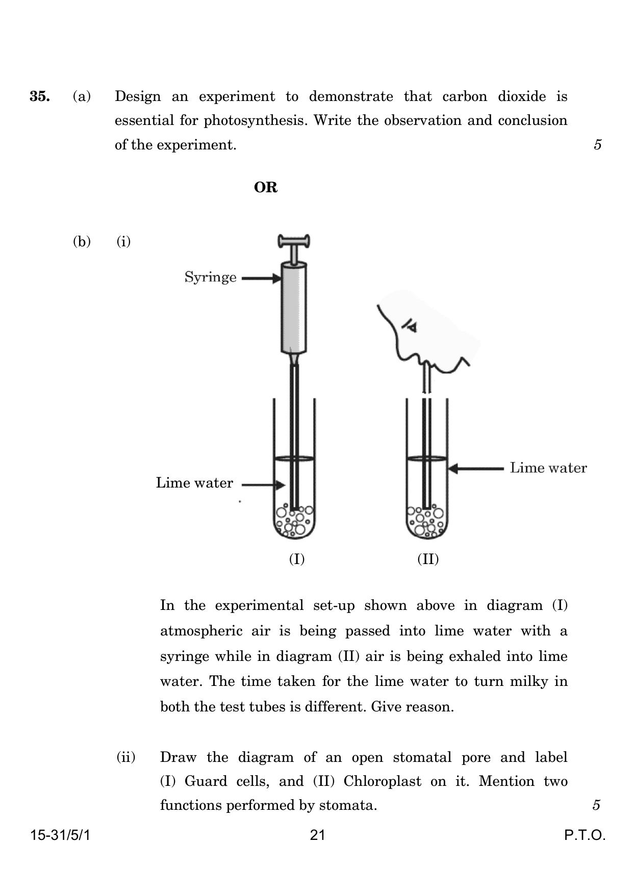 CBSE Class 10 31-5-1 Science 2024 Question Paper - Page 21