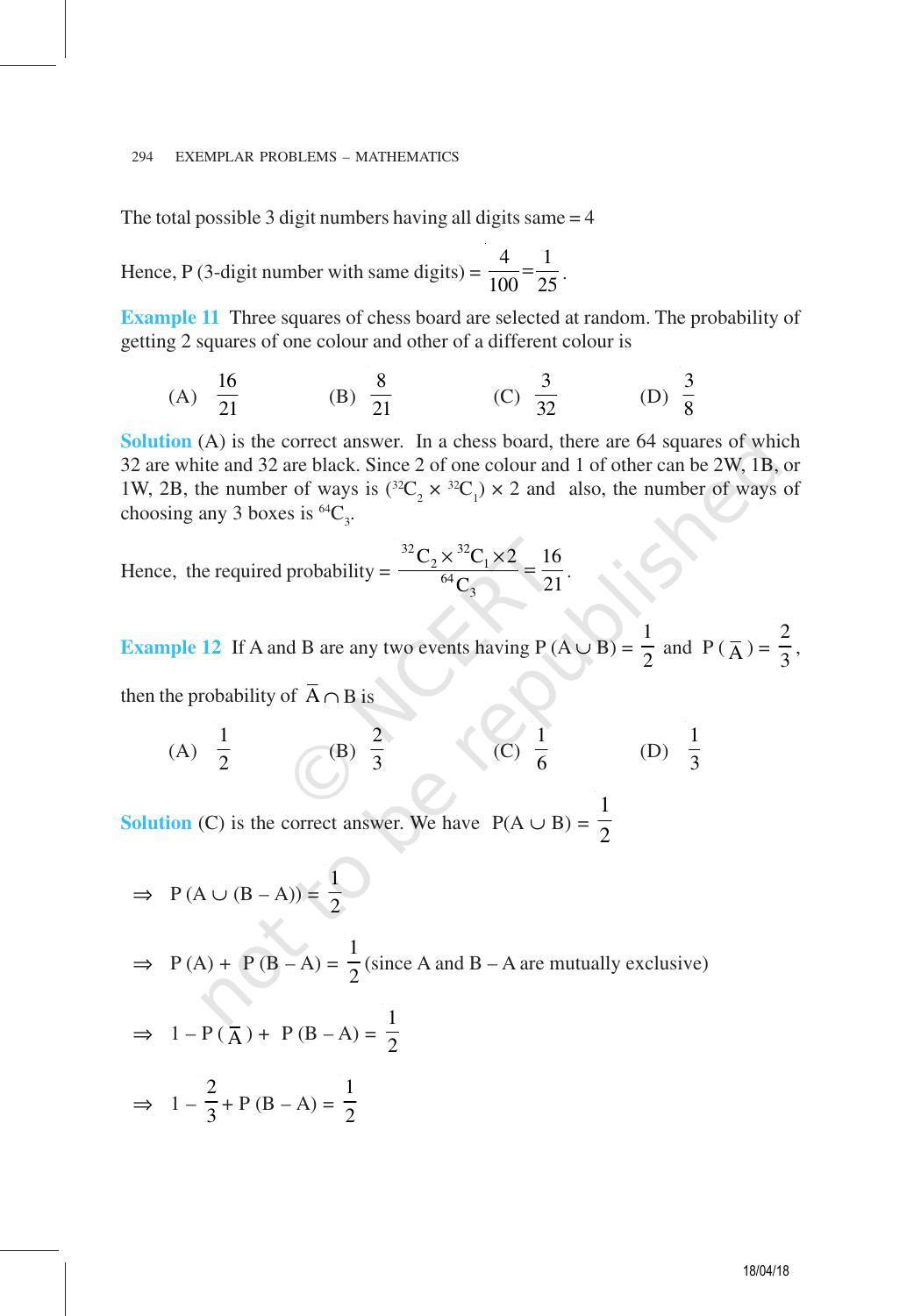 NCERT Exemplar Book for Class 11 Maths: Chapter 16 Probability - Page 11