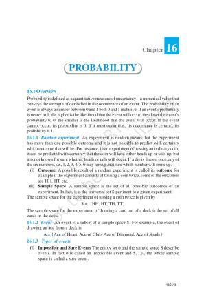 NCERT Exemplar Book for Class 11 Maths: Chapter 16 Probability