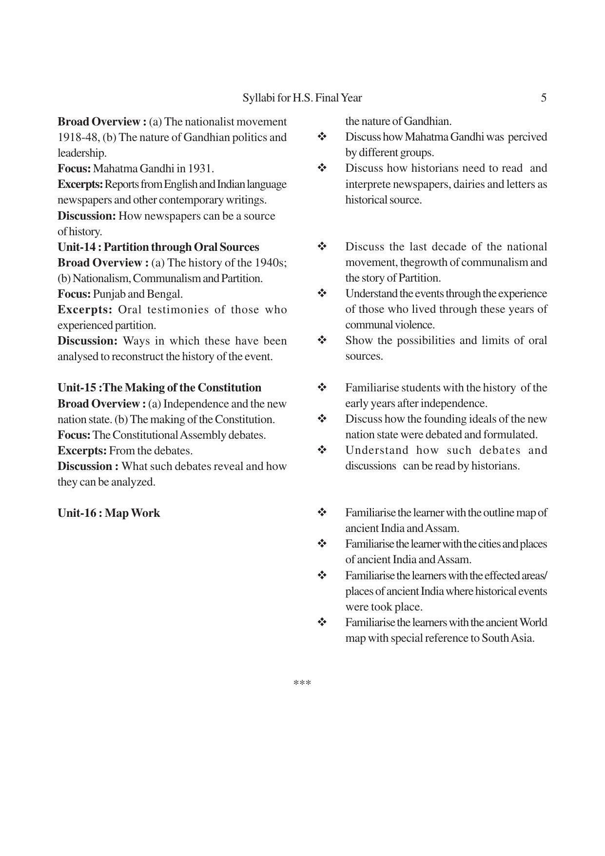 AHSEC 2nd Year History Syllabus - Page 5