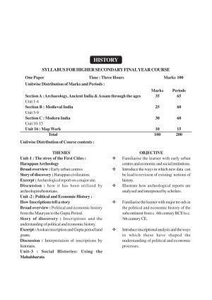 AHSEC 2nd Year History Syllabus