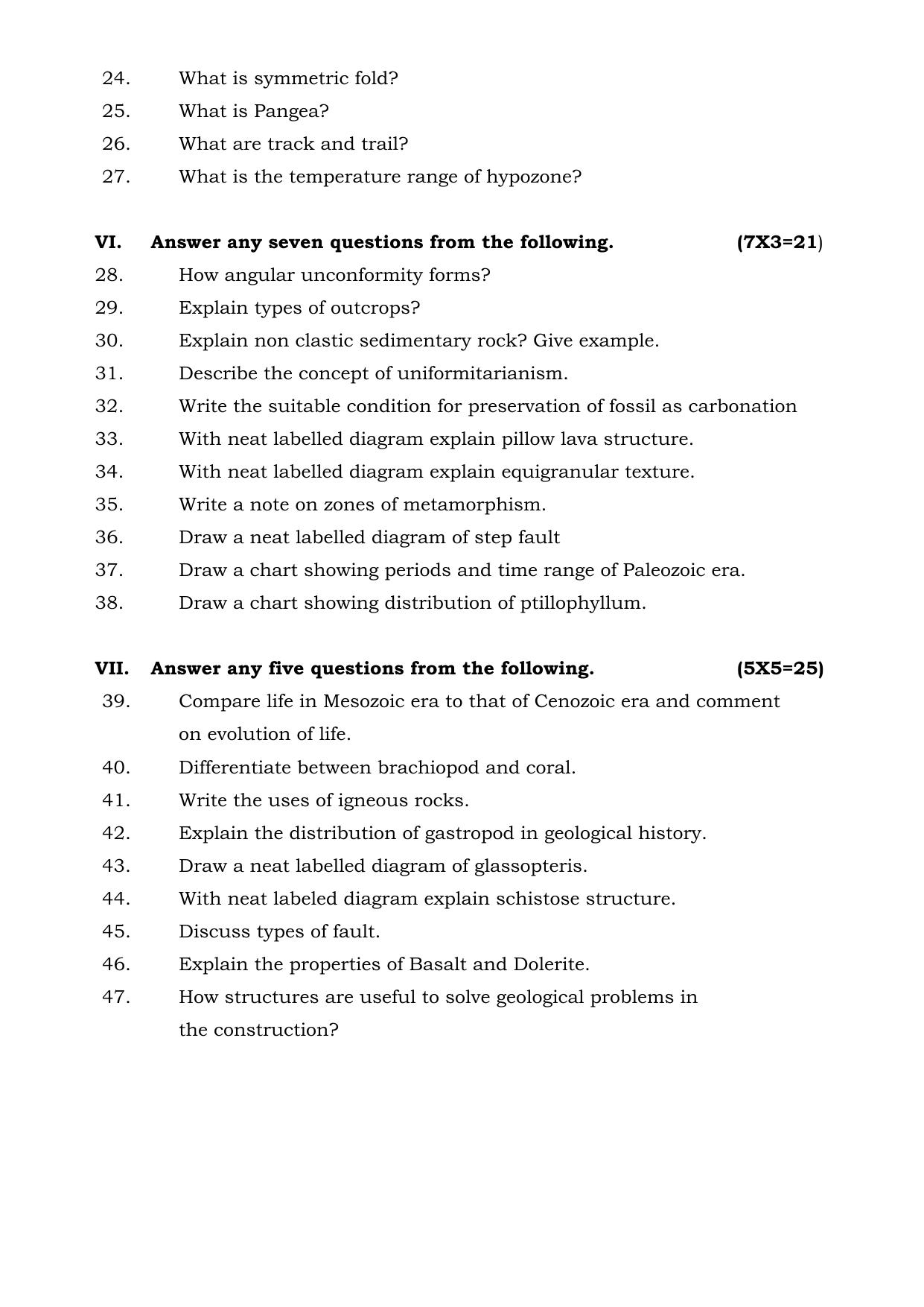 Karnataka II PUC Geology Model Question Paper III 2025 - Page 3