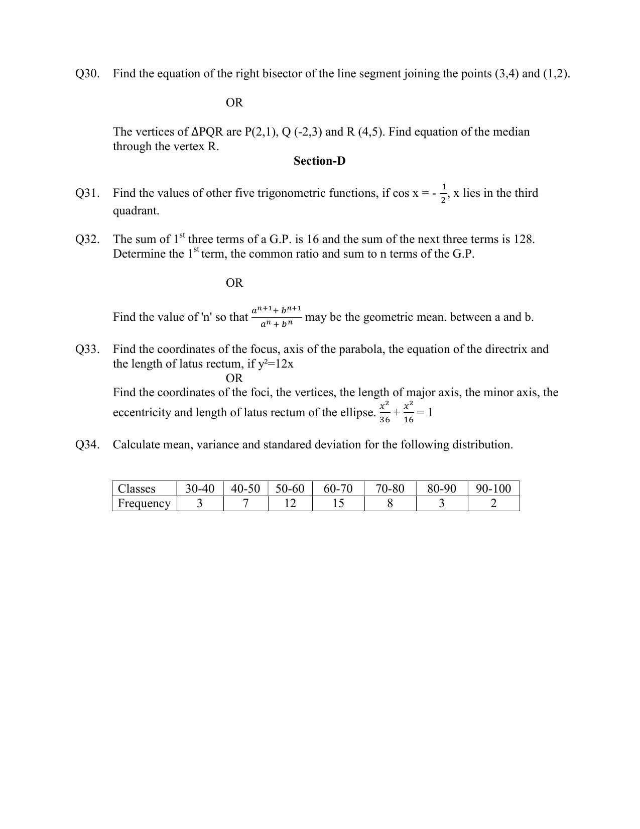 HPBOSE Class 11th Mathematics Sample Question Papers 2025 - Page 4
