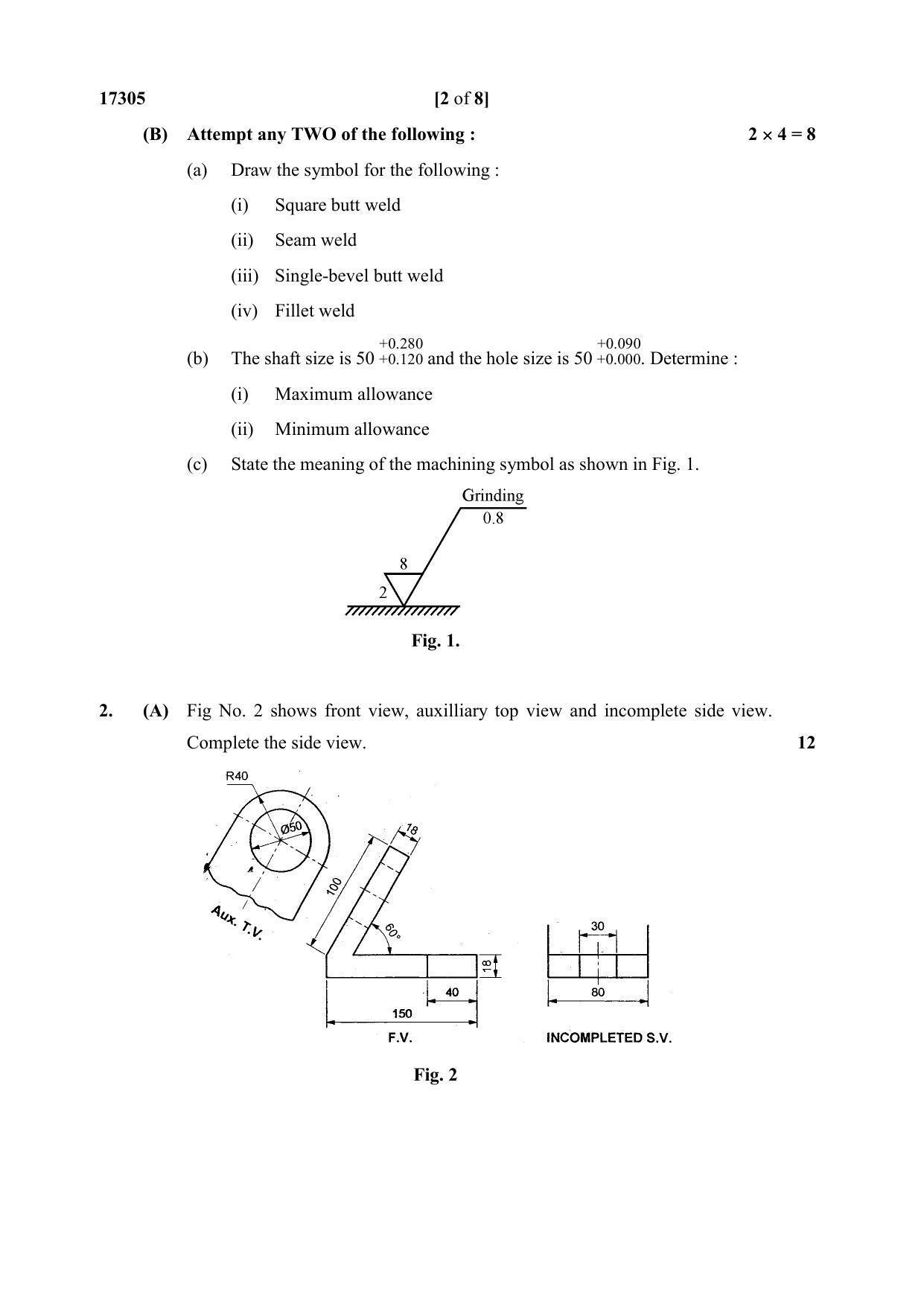 MSBTE Winter Question Paper 2019 - Mechanical Engineering Drawing - Page 2