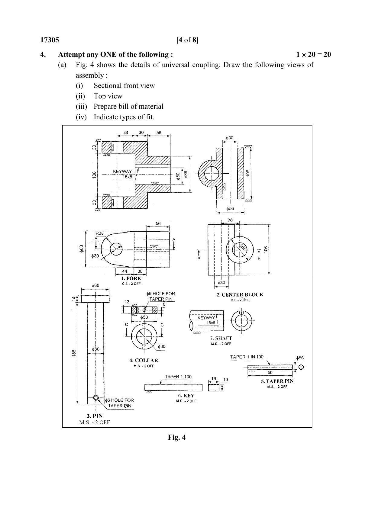 MSBTE Winter Question Paper 2019 - Mechanical Engineering Drawing - Page 4