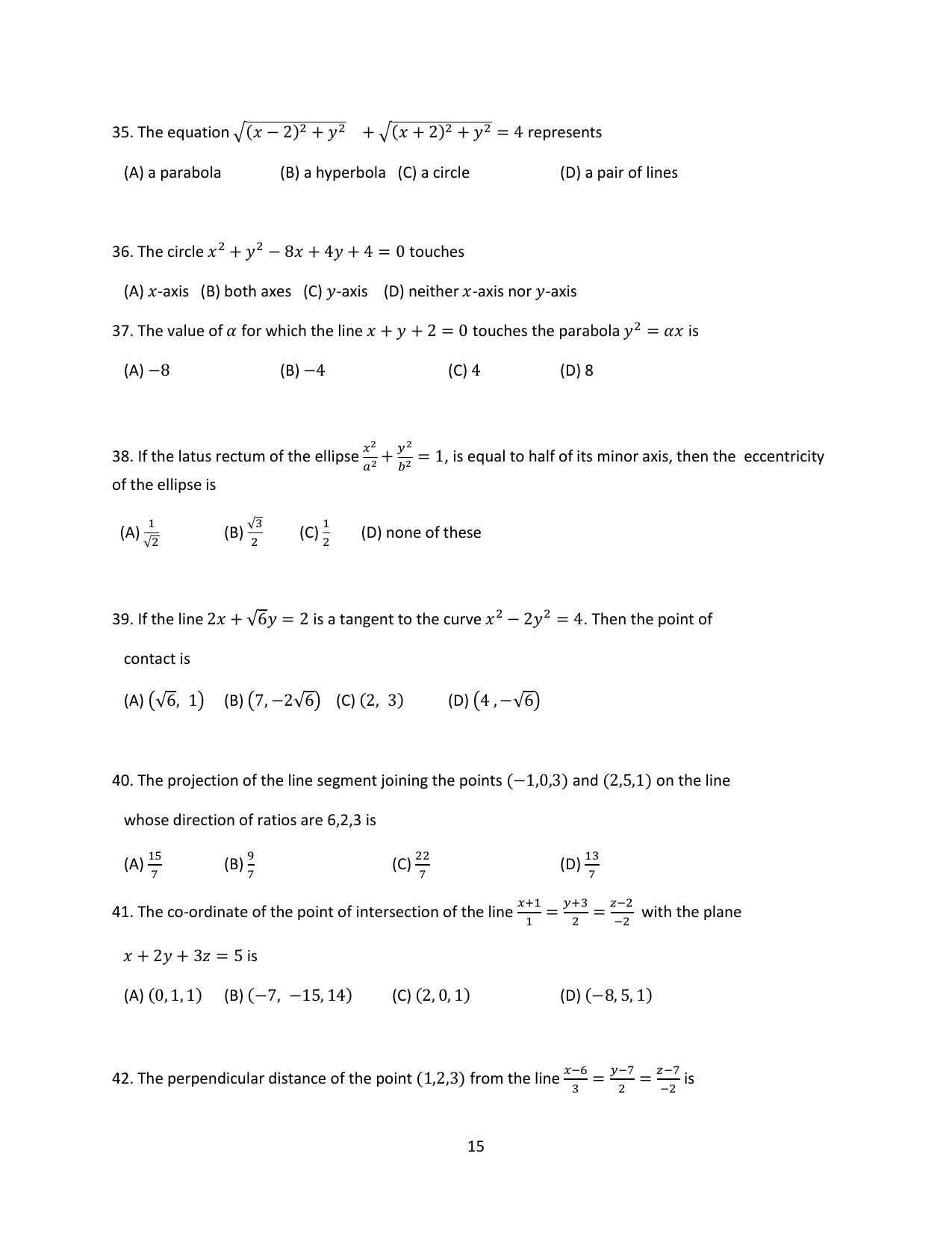 OJEE 2014 MCA Question Paper - Page 15
