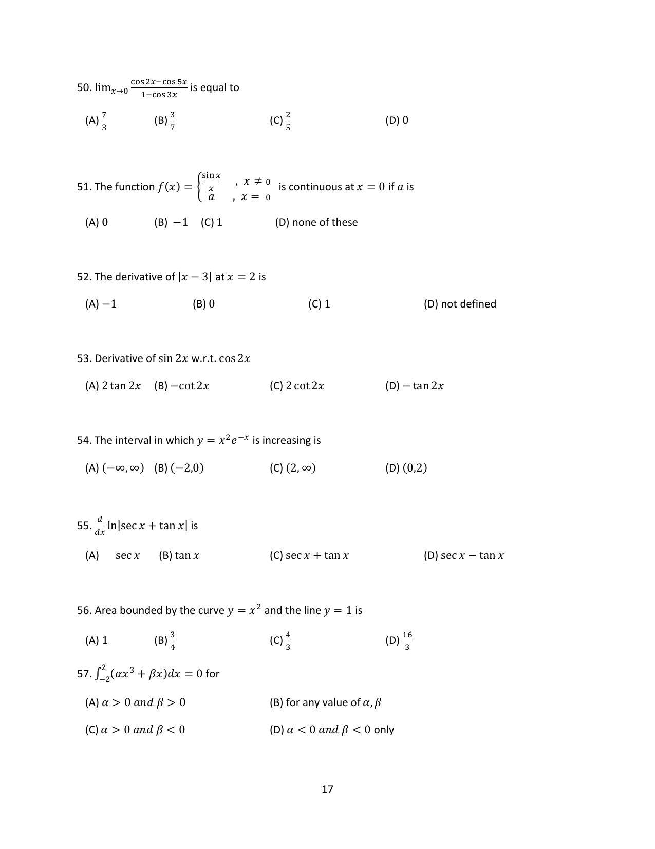 OJEE 2014 MCA Question Paper - Page 17