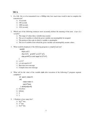 OJEE 2014 MCA Question Paper