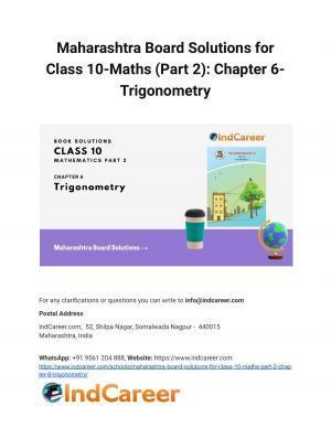 Maharashtra Board Solutions for Class 10-Maths (Part 2): Chapter 6- Trigonometry