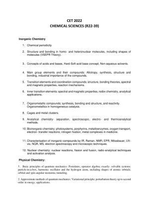 AP RCET Chemical Science Syllabus