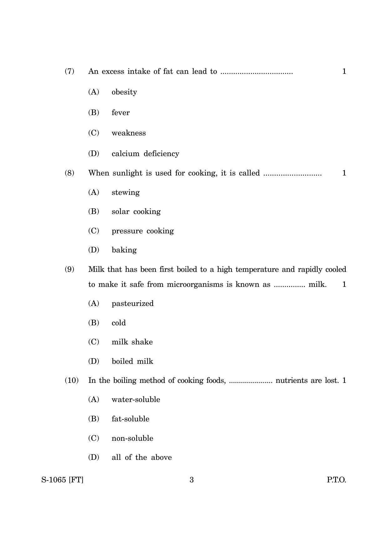 Goa Board Class 10 Basic Cookery (E) (November 2022) Question Paper - Page 3