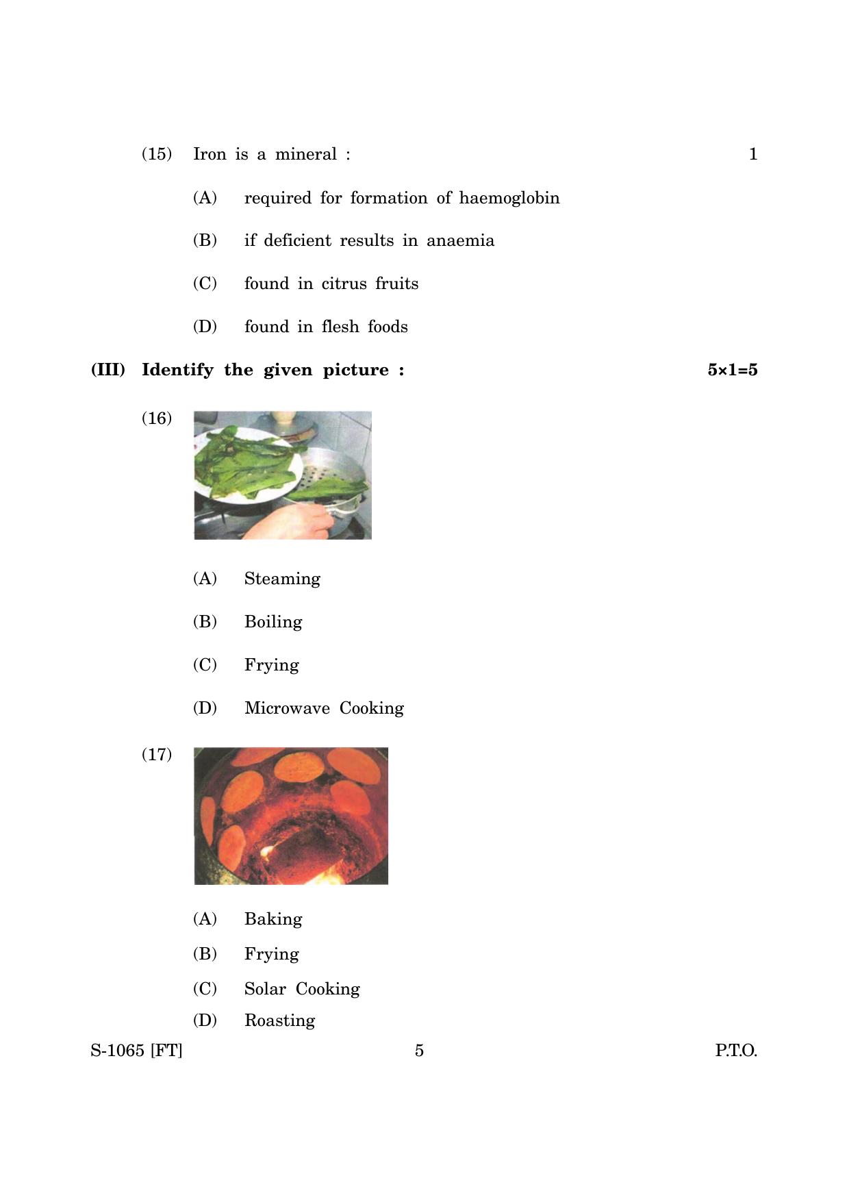 Goa Board Class 10 Basic Cookery (E) (November 2022) Question Paper - Page 5