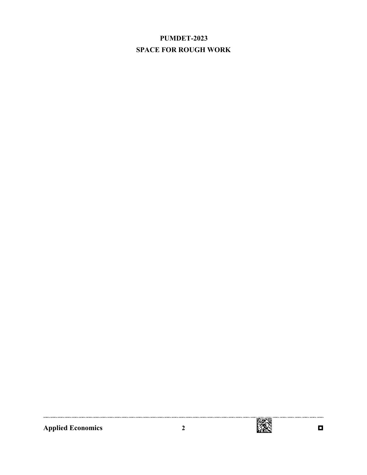 PUBDET 2023 Applied Economics Question Paper - Page 2