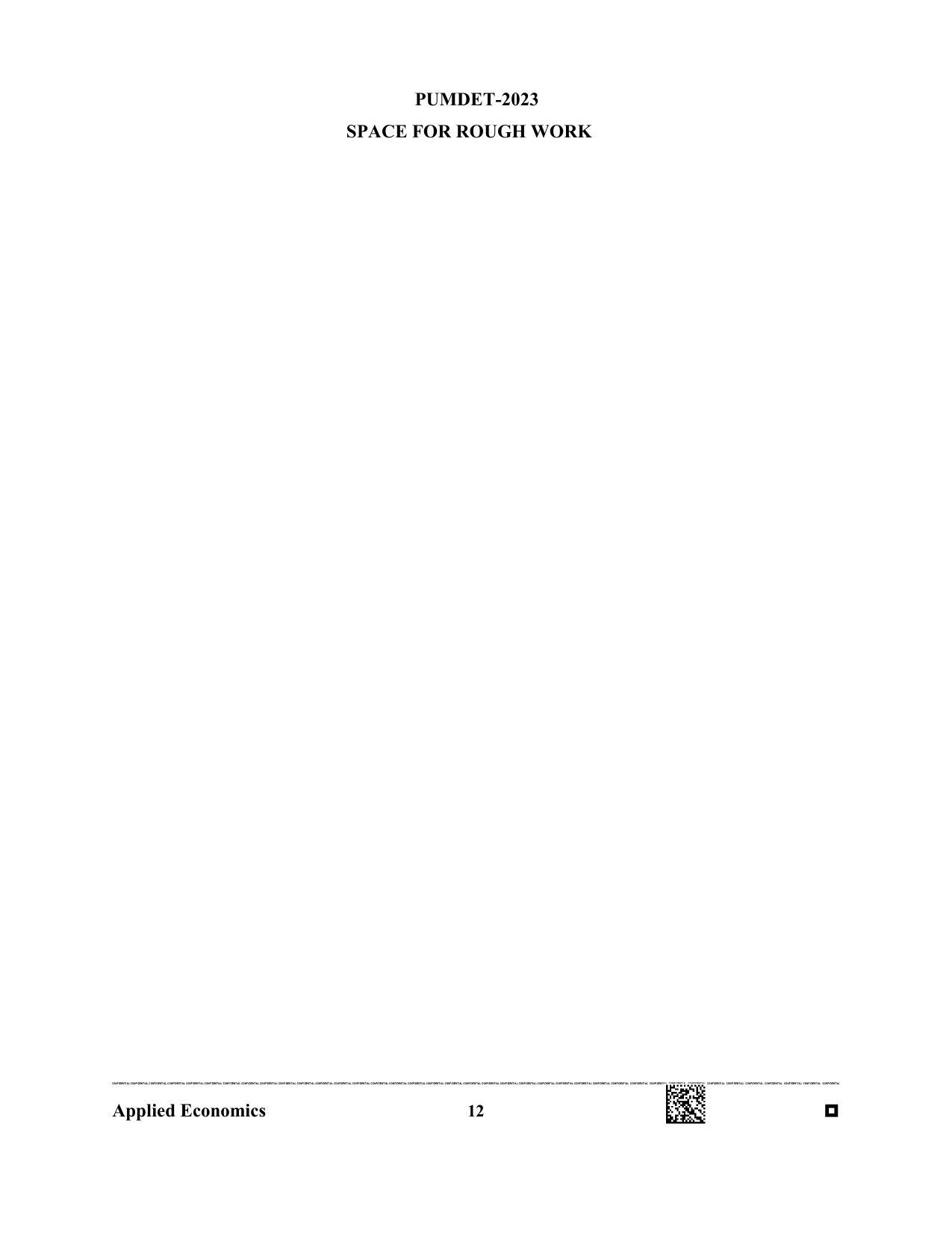 PUBDET 2023 Applied Economics Question Paper - Page 12