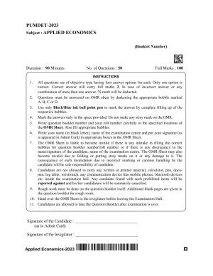 PUBDET 2023 Applied Economics Question Paper