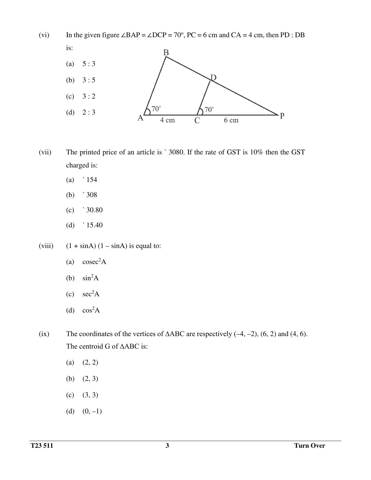 ICSE Class 10 MATHEMATICS 2023 Question Paper - Page 3