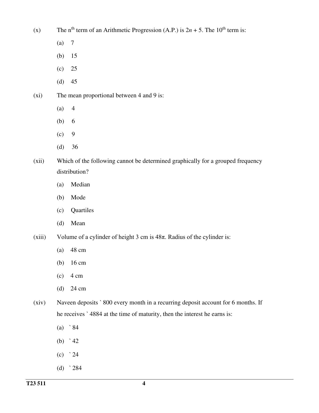 ICSE Class 10 MATHEMATICS 2023 Question Paper - Page 4