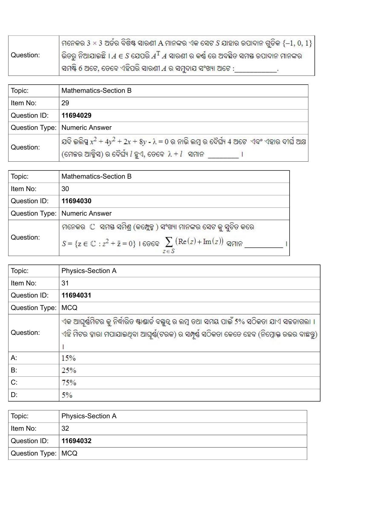 JEE Mains 2022: BTech Odiya (Shift 1) 27-07-2022 Question Paper - Page 10