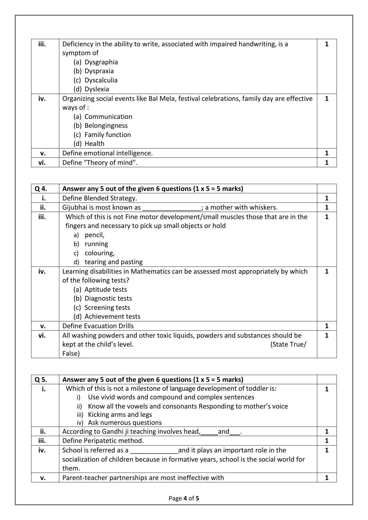 CBSE Class 12 (Skill Education) Early Childhood Care & Education 2024 Sample Paper - Page 4