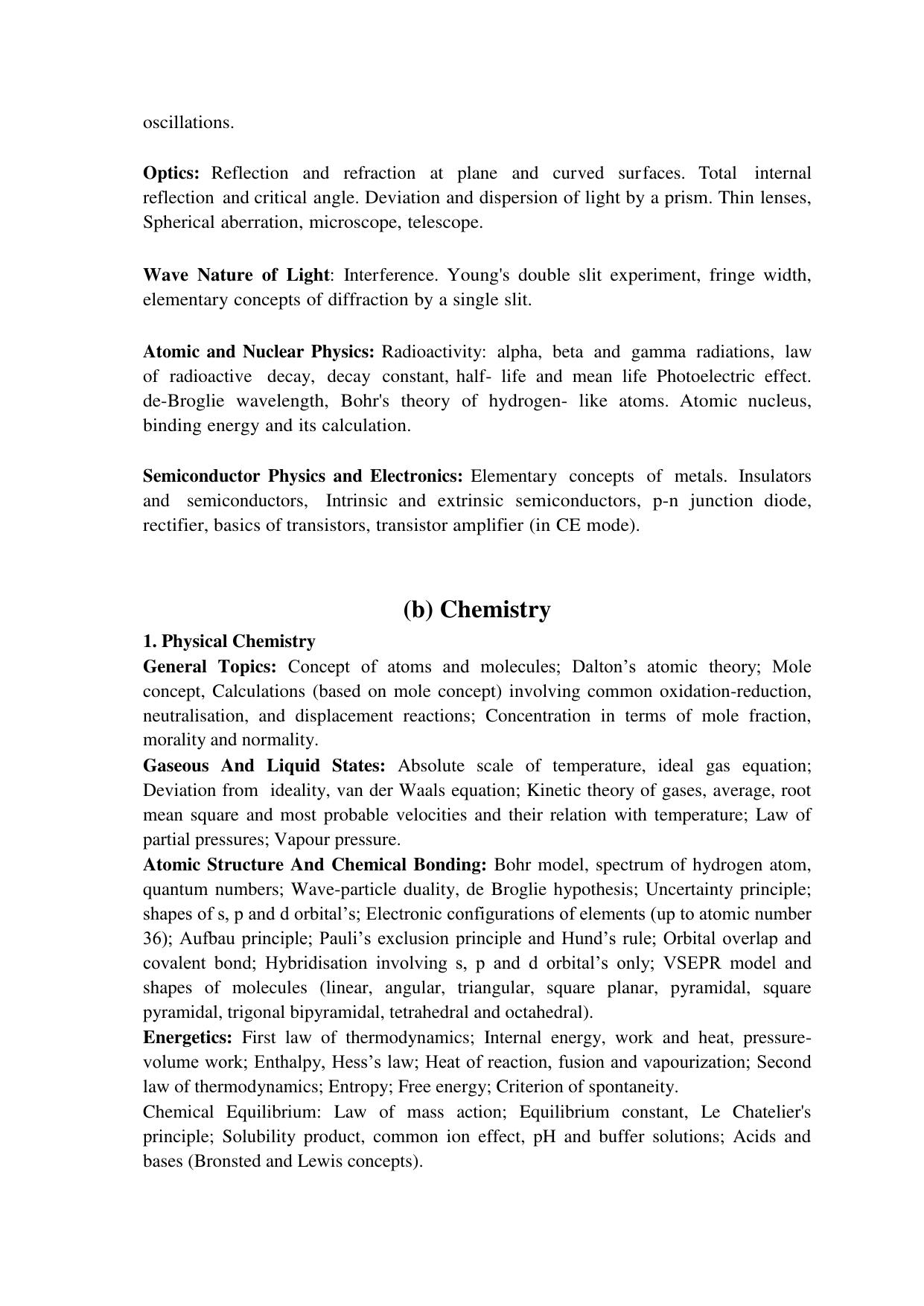 HPU B.Tech Entrance Exam Syllabus - Page 3