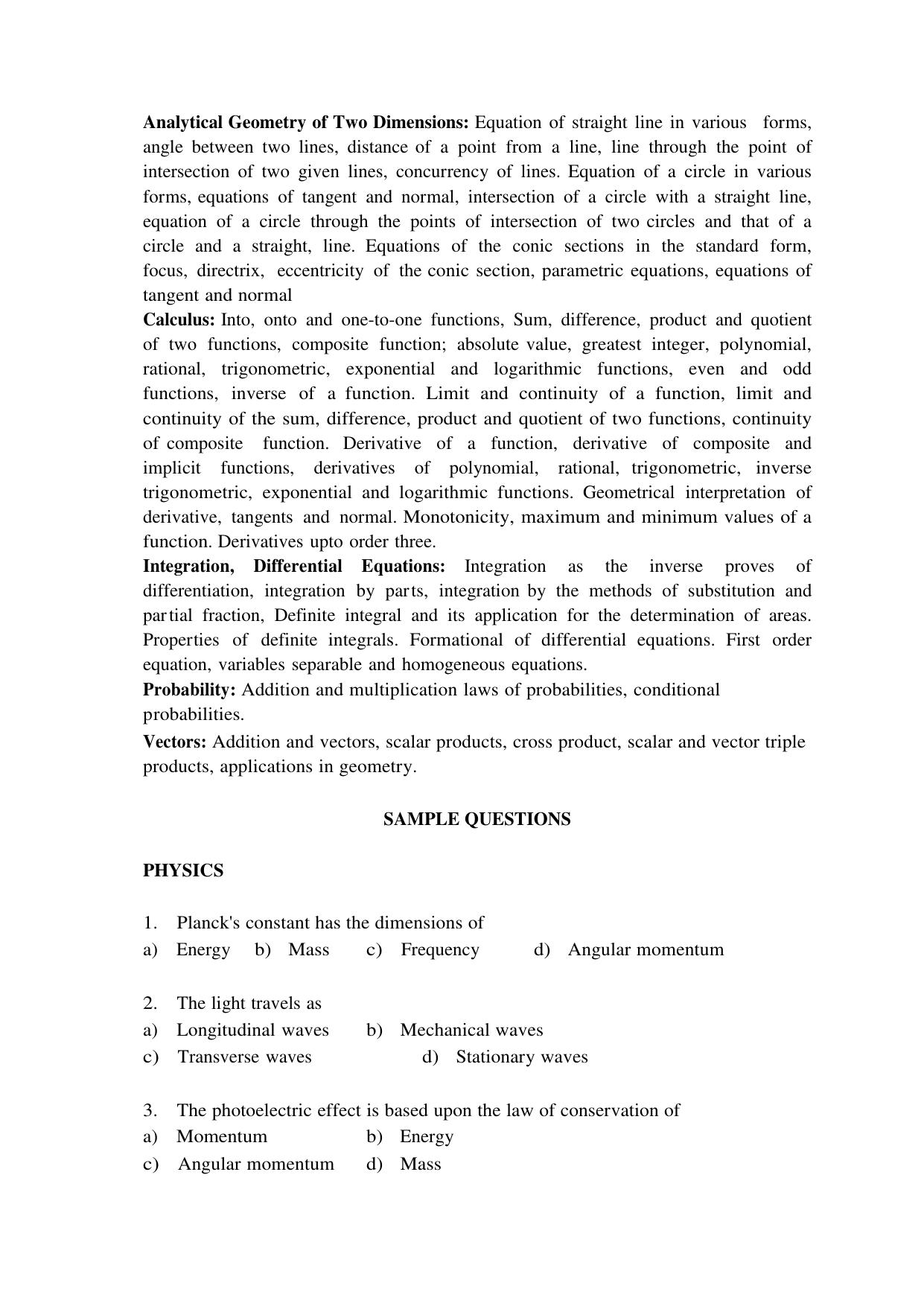 HPU B.Tech Entrance Exam Syllabus - Page 6