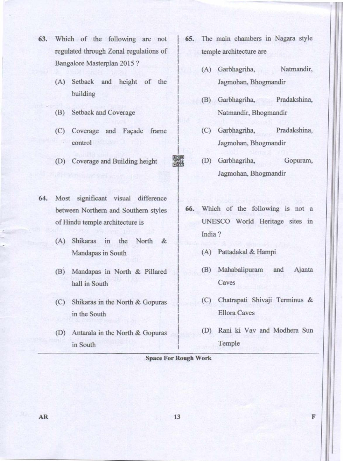 Karnataka PGCET 2019 Architecture Question Paper - Page 13