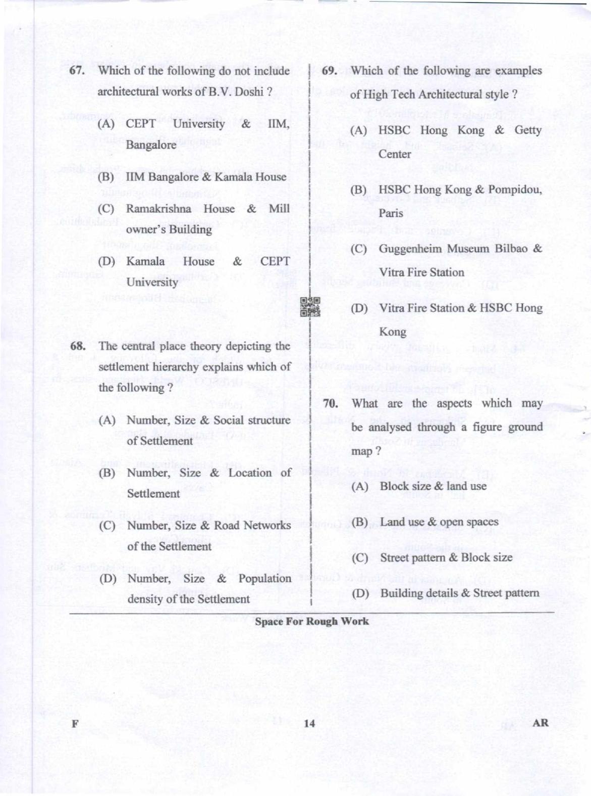 Karnataka PGCET 2019 Architecture Question Paper - Page 14