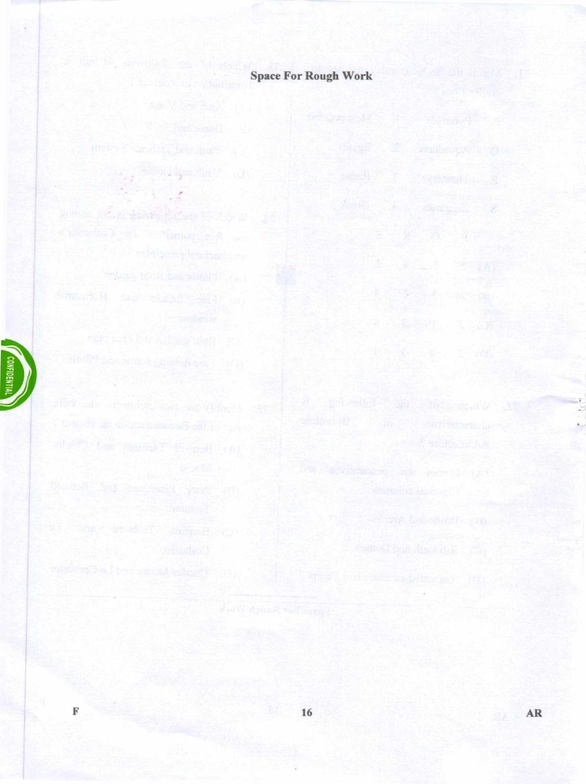Karnataka PGCET 2019 Architecture Question Paper - Page 16