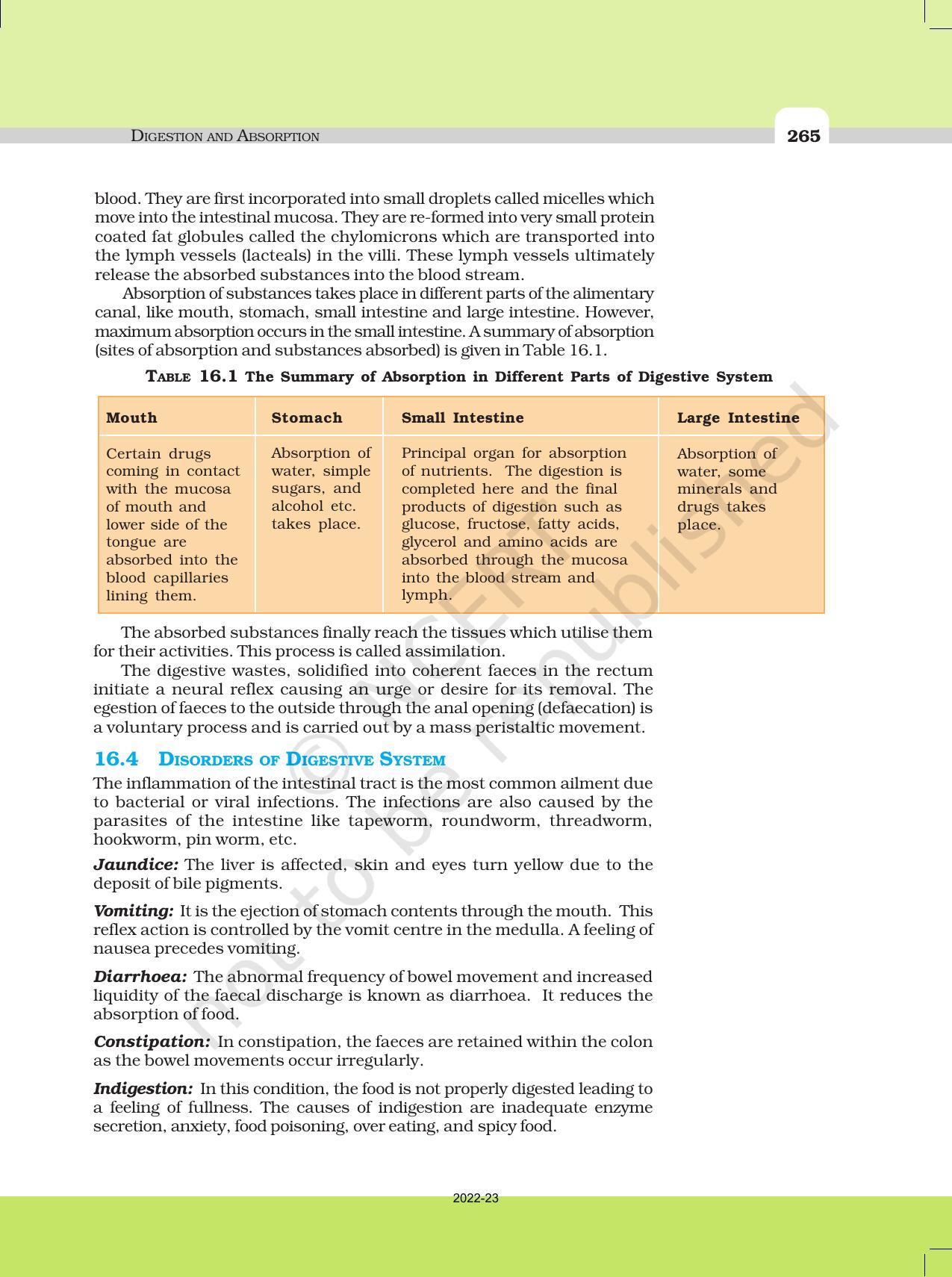 NCERT Book for Class 11 Biology Chapter 16 Digestion and Absorption - Page 11
