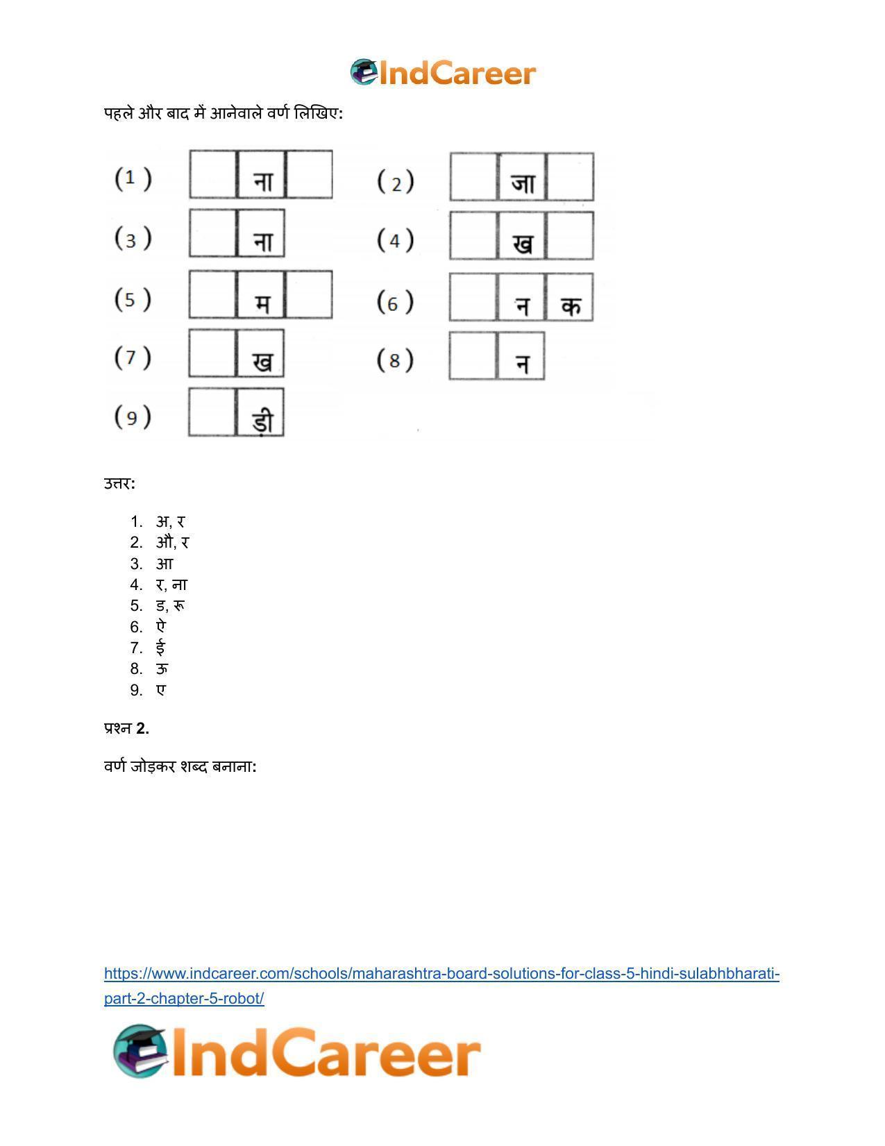 Maharashtra Board Solutions for Class 5- Hindi Sulabhbharati (Part 2): Chapter 5- रोबोट - Page 3