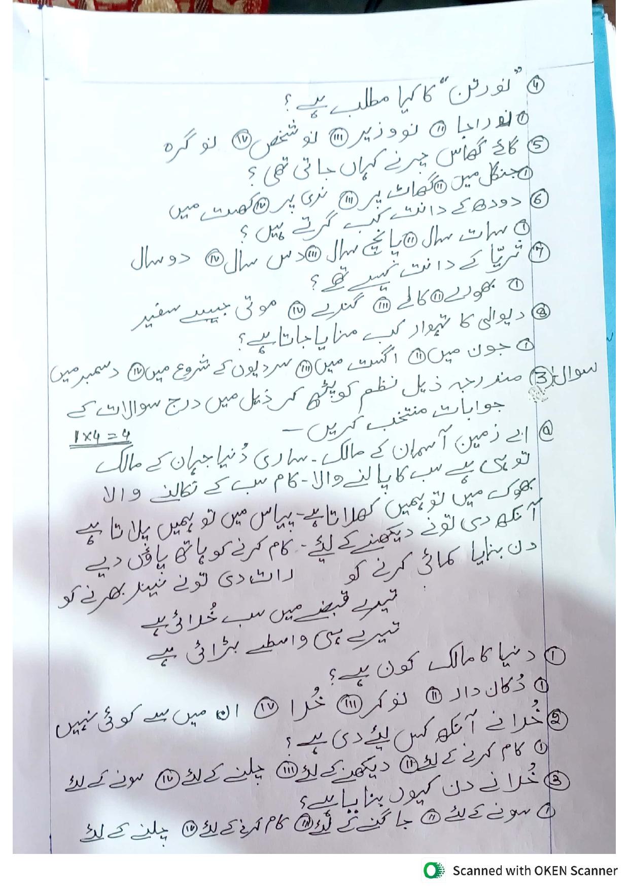 HPBOSE Class 10th Urdu Sample Question Papers 2024 - Page 4