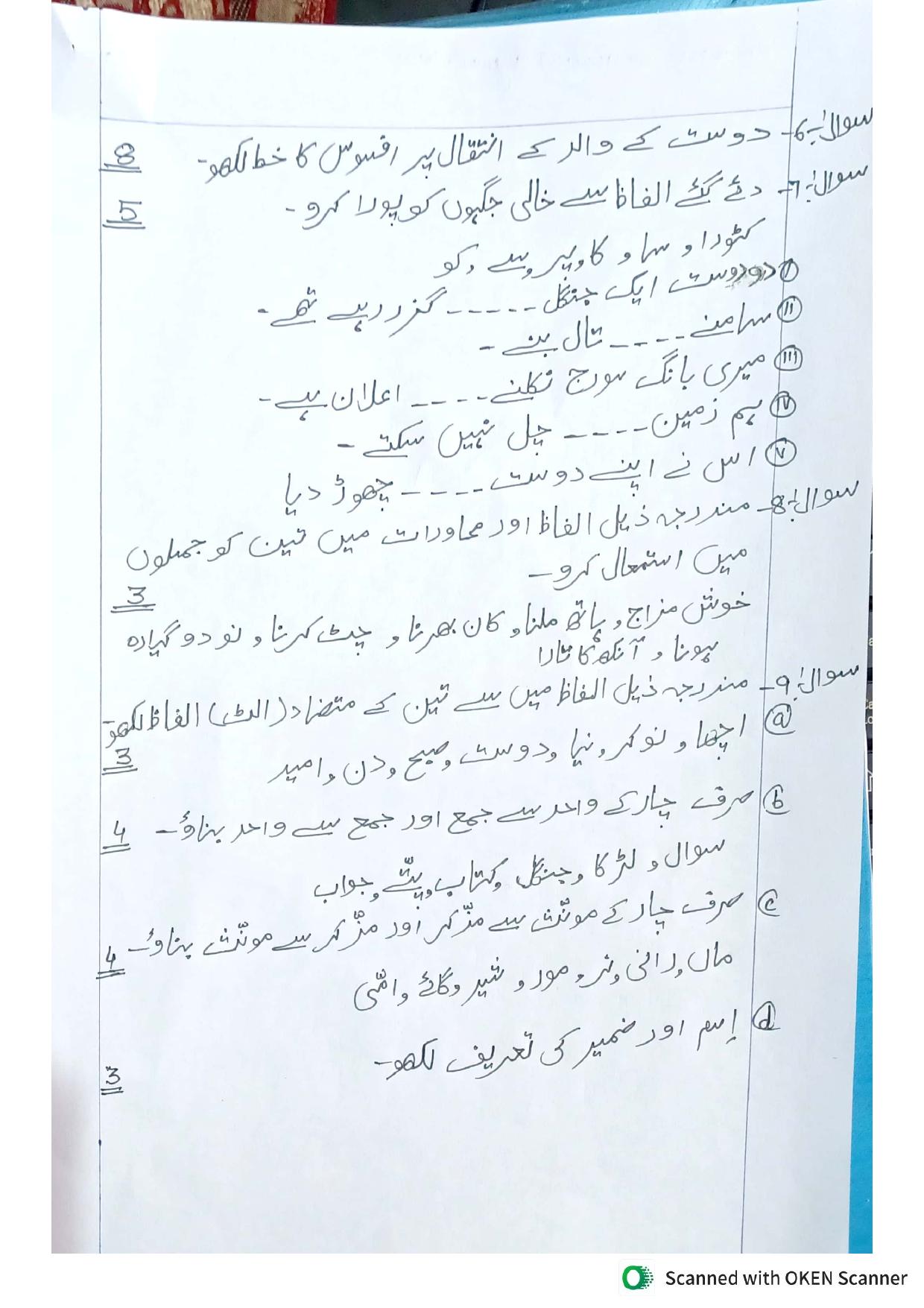 HPBOSE Class 10th Urdu Sample Question Papers 2024 - Page 6