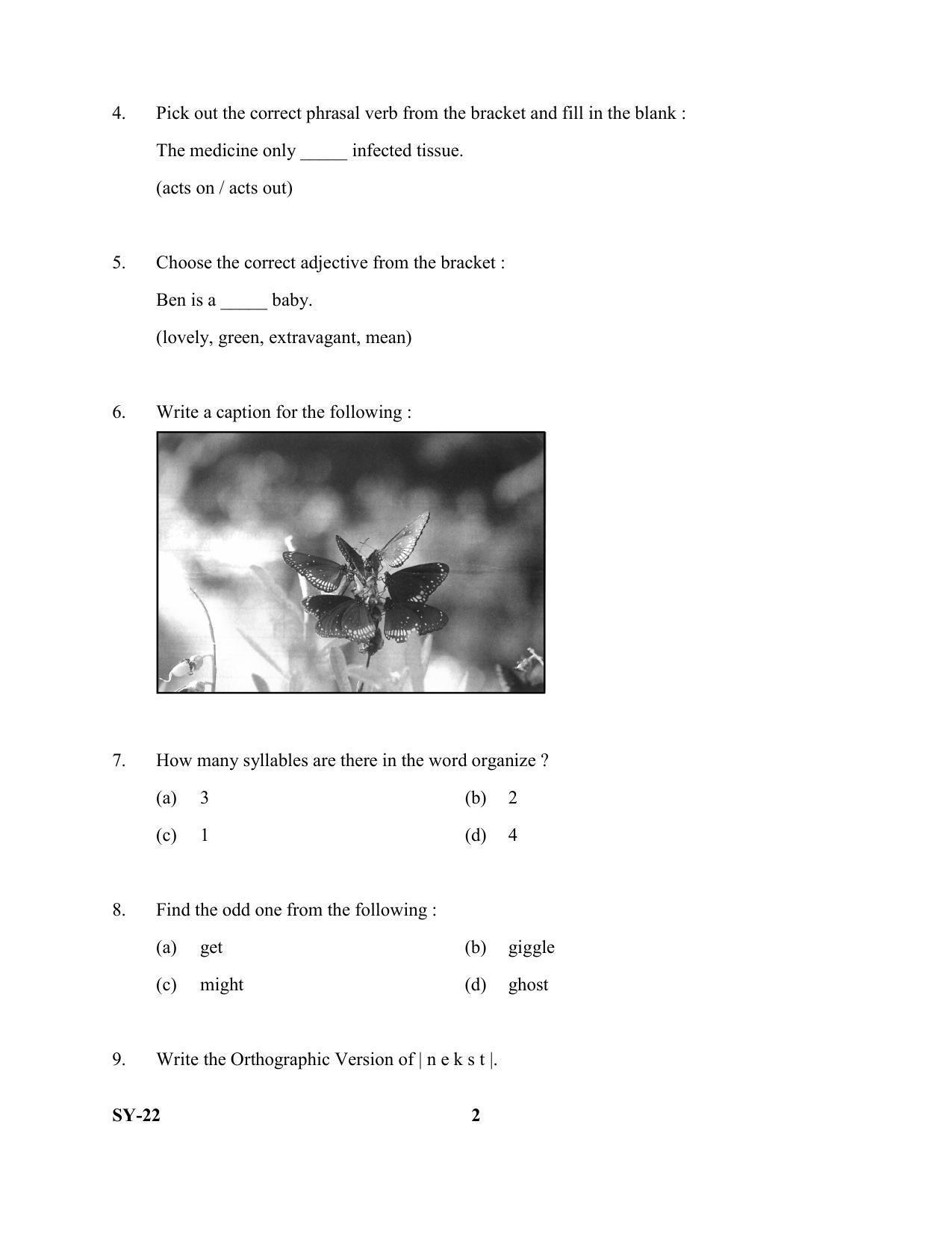 Kerala Plus Two Question Paper 2022 - English Communicative - Page 2