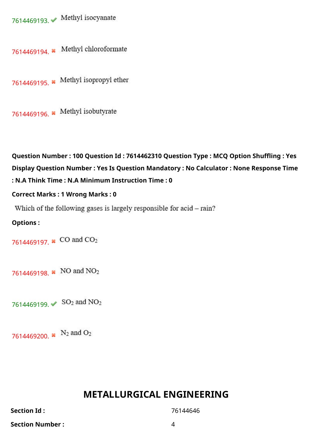 TS ECET 2024: MET – METALLURGICAL ENGINEERING Master Question Paper With Preliminary Key - Page 62