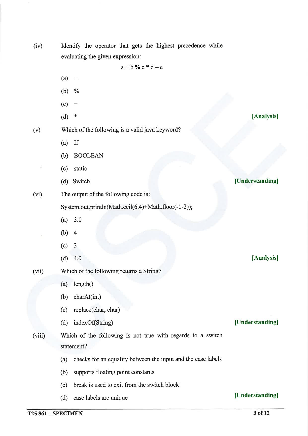 ICSE Class 10 2025 Computer Applications (QP & MS) Specimen Paper - Page 3