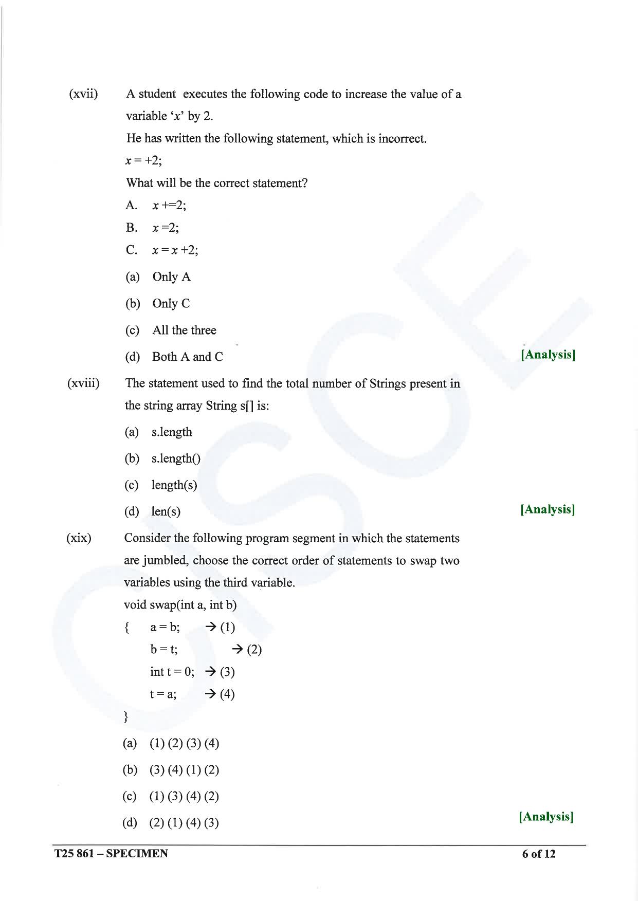 ICSE Class 10 2025 Computer Applications (QP & MS) Specimen Paper - Page 6