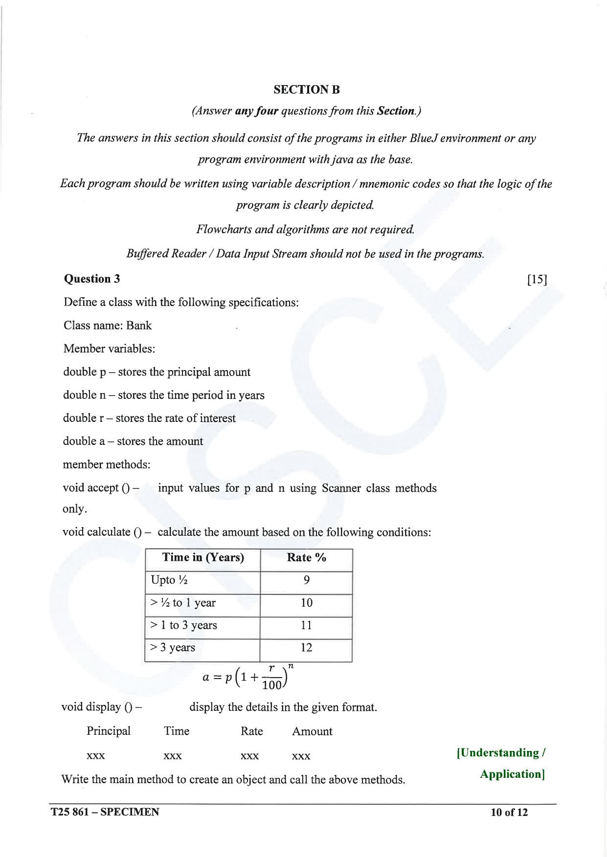 ICSE Class 10 2025 Computer Applications (QP & MS) Specimen Paper - Page 10