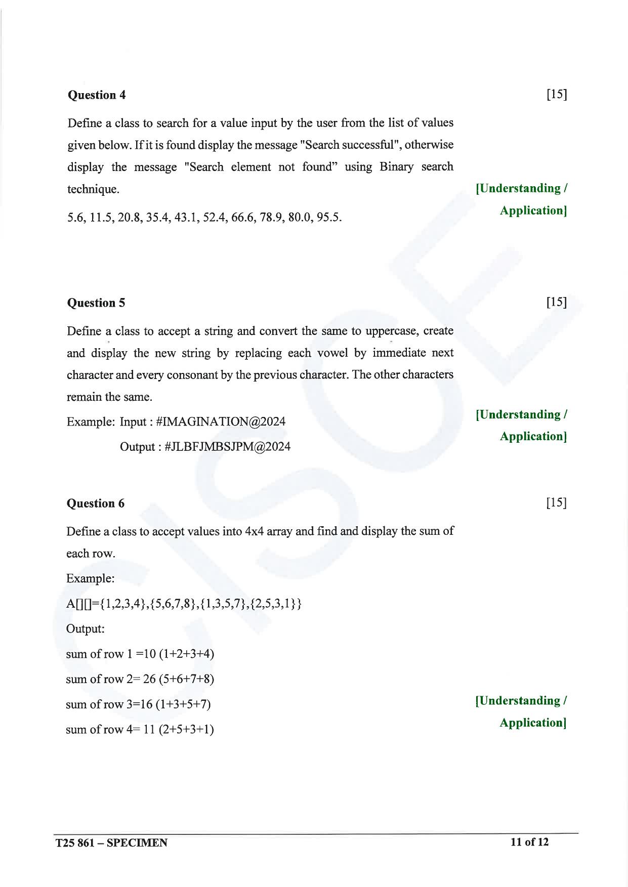 ICSE Class 10 2025 Computer Applications (QP & MS) Specimen Paper - Page 11