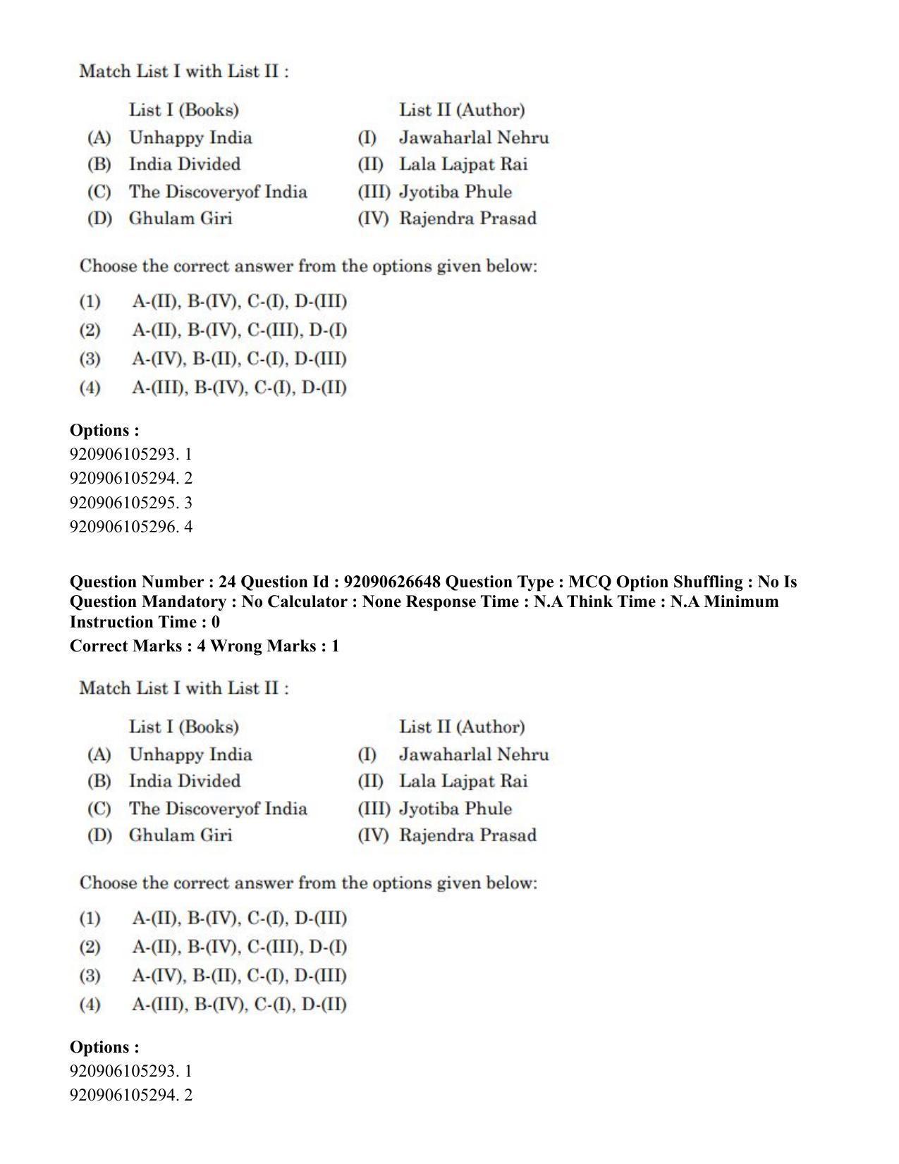 CUET PG 2023: HUQP02 – Anthropology (Eng) - Shift 2 (26-06-2023) Question Paper - Page 25